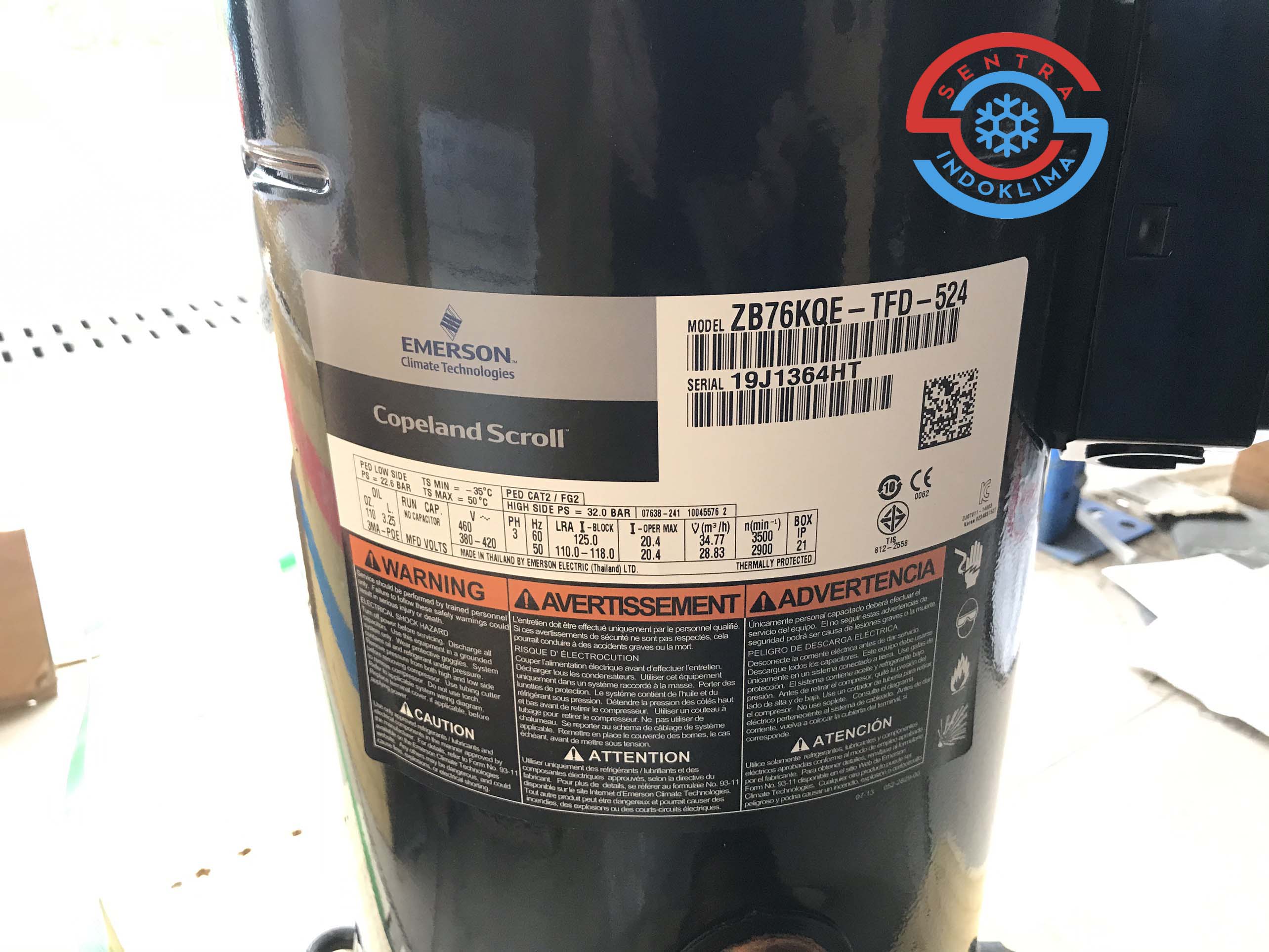 Kompresor ZB76KQE-TFD-524 Copeland Emerson