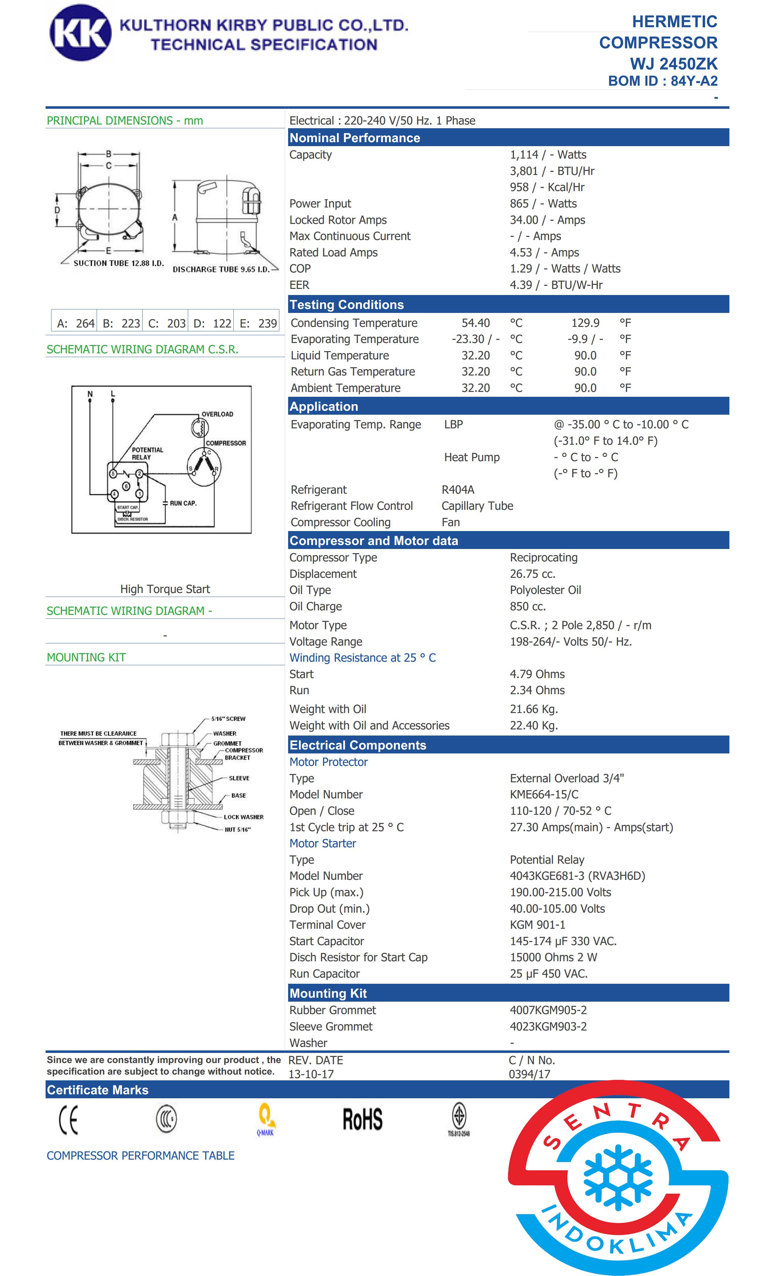 Kompresor AC Kulthorn WJ2450ZK