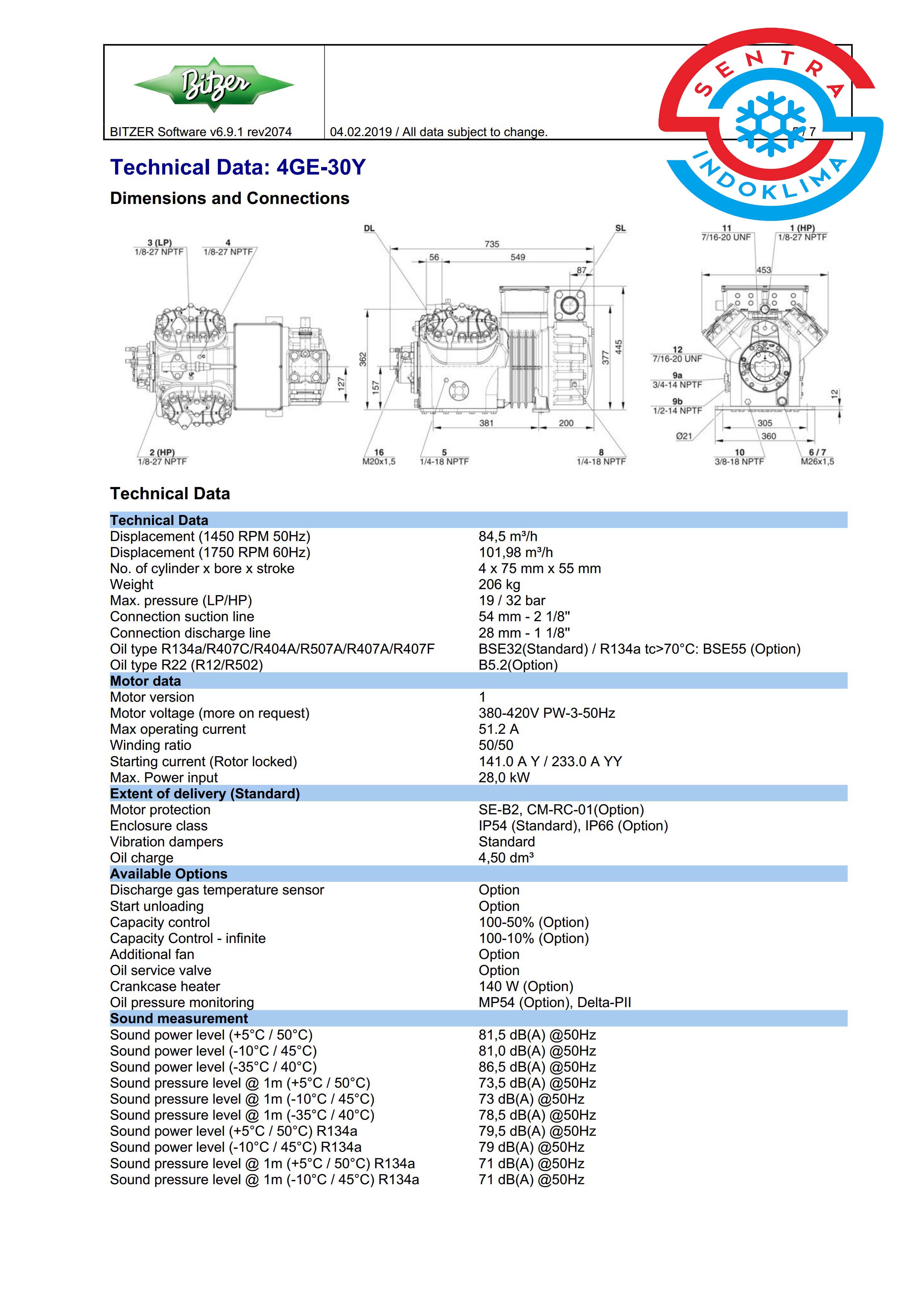 Bitzer Kompresor 4GE-30Y-40P