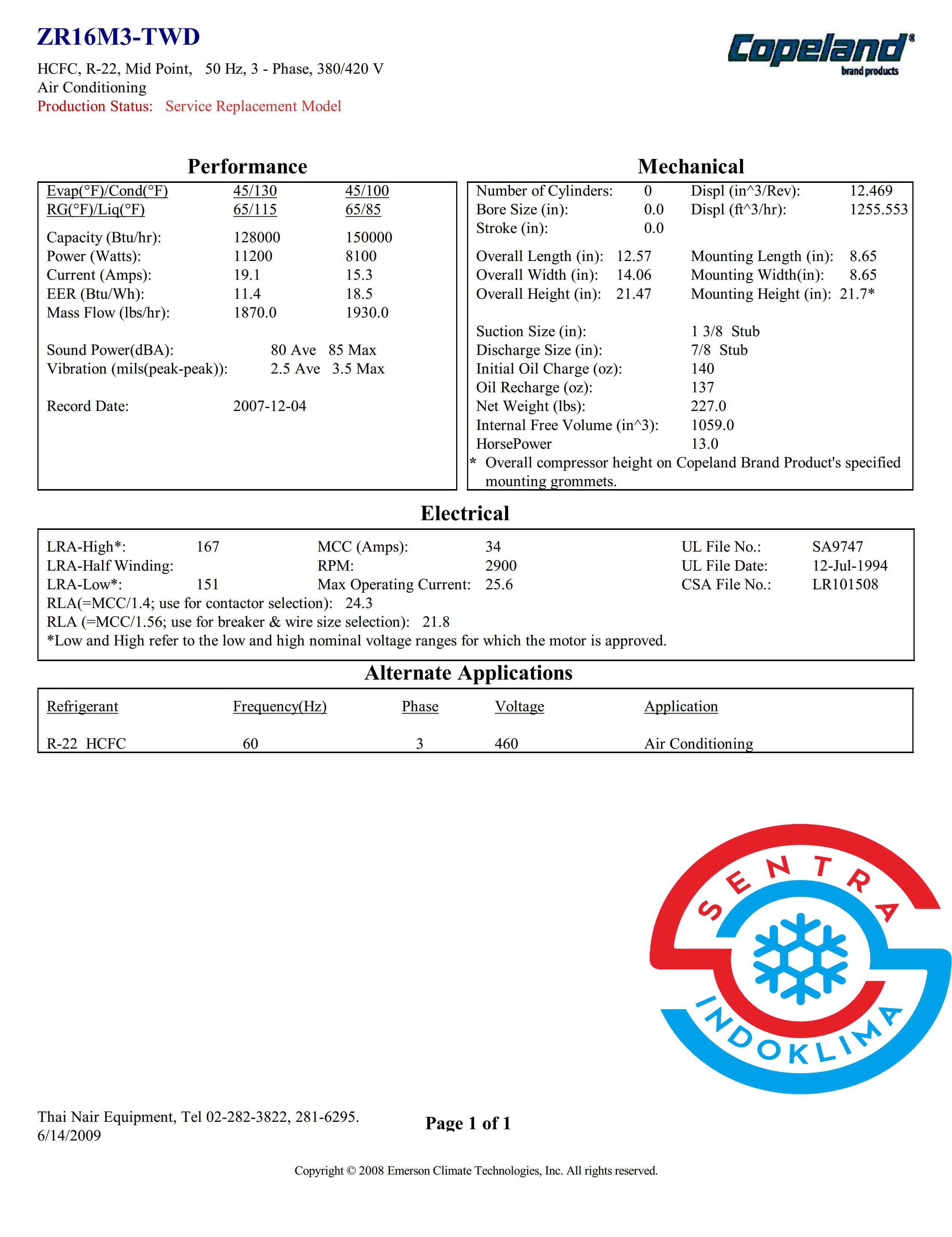 Kompresor ZR16M3-TWD-522