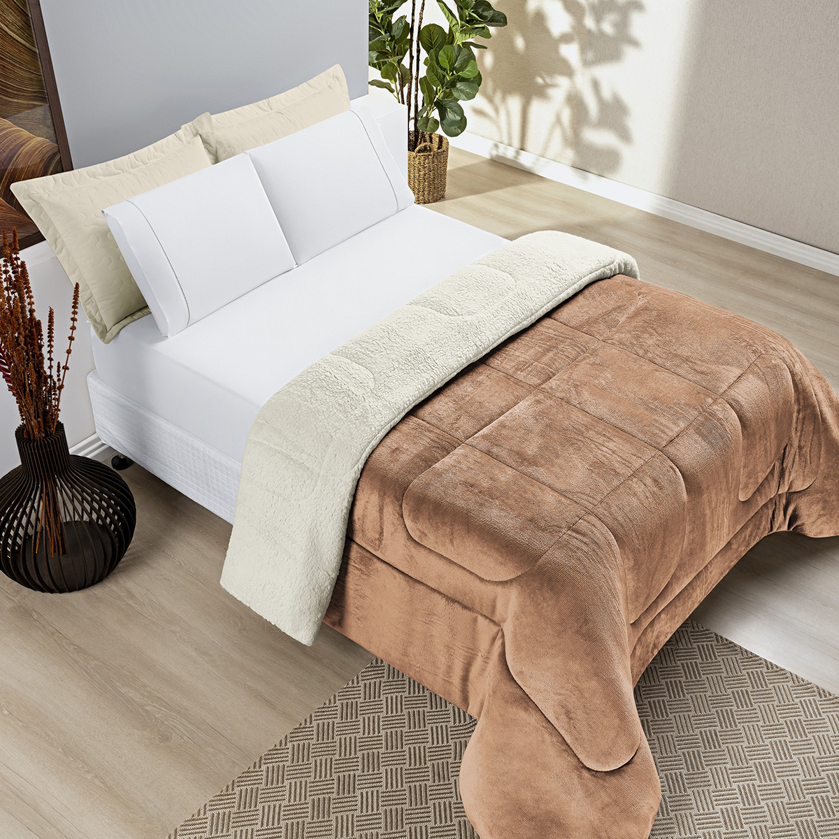 Coberdrom Manta/Sherpa Dupla Face - Queen