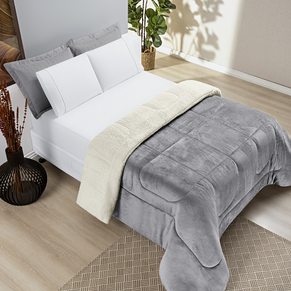 Coberdrom Manta/Sherpa Dupla Face - Queen