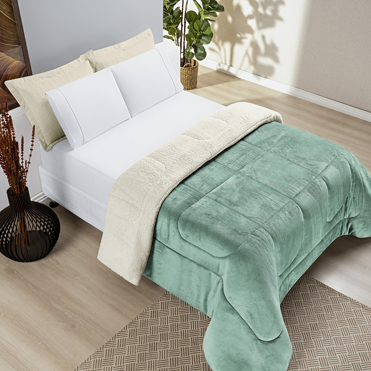 Coberdrom Manta/Sherpa Dupla Face - Queen