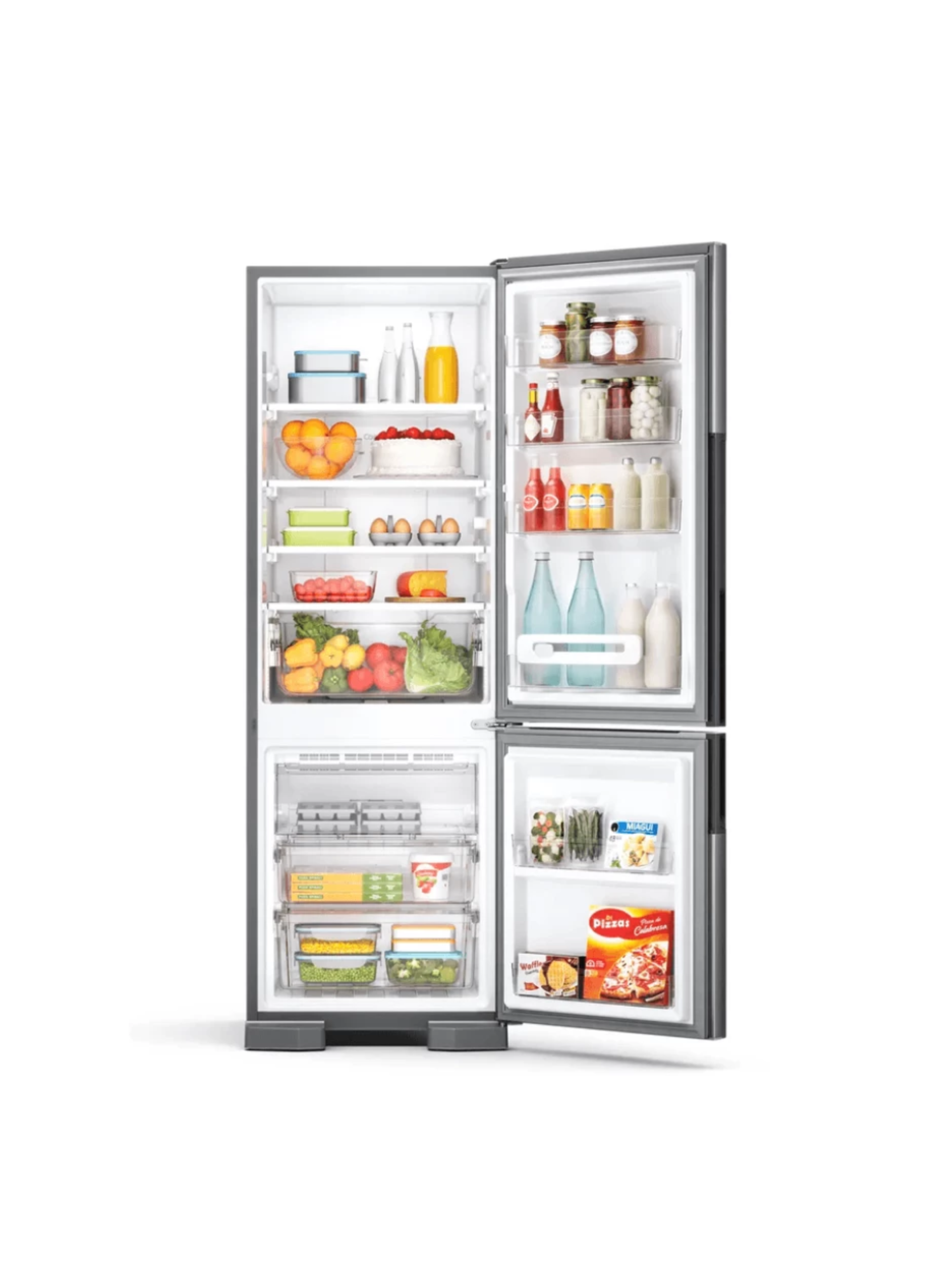 Geladeira Consul Frost Free Duplex 397 litros Evox com freezer embaixo - CRE44BK