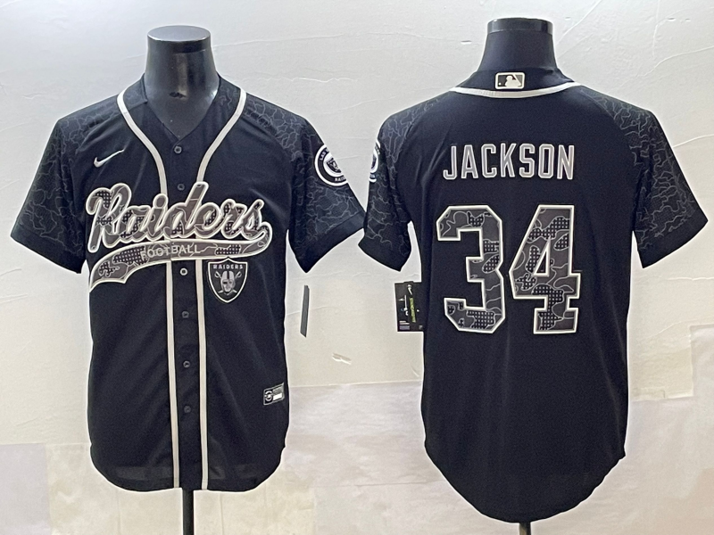Raiders Jackson #34 Baseball Jersey $55