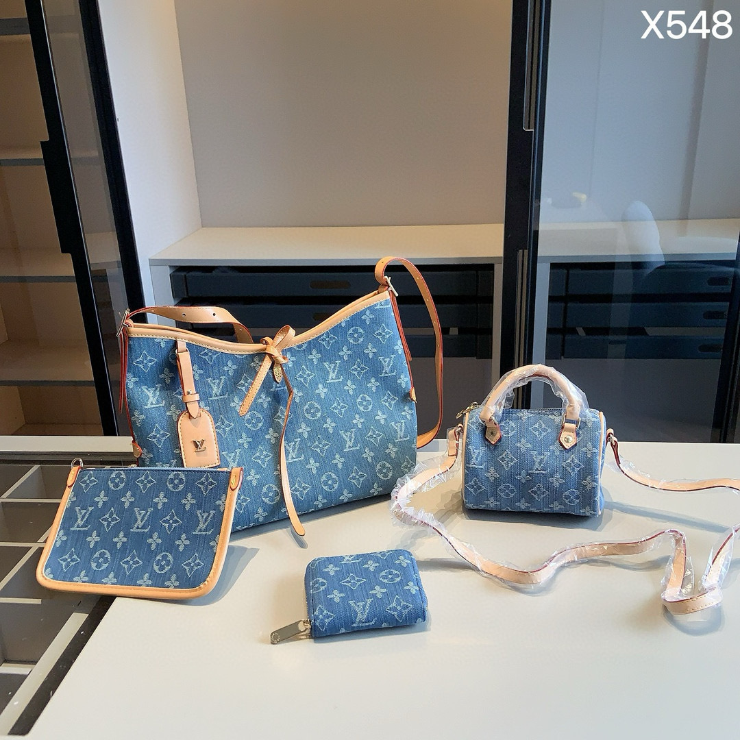 Louis Vuitton Blue Monogram Handbag Set