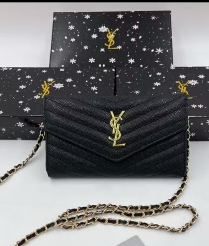 YSL Black Leather Chain Bag