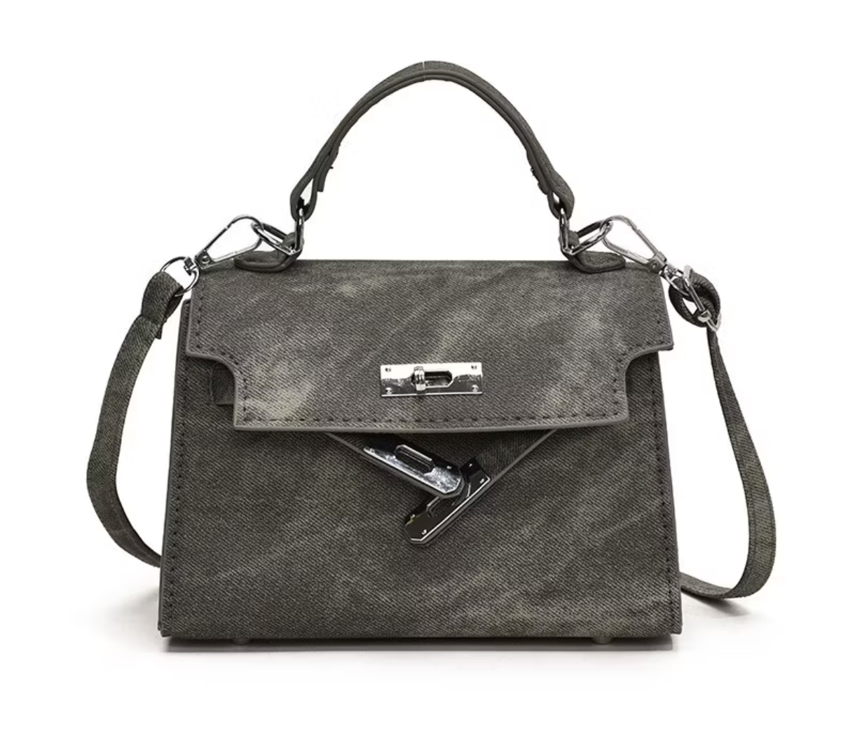 Hermes Kelly Elegant Denim Gray Handbag $150
