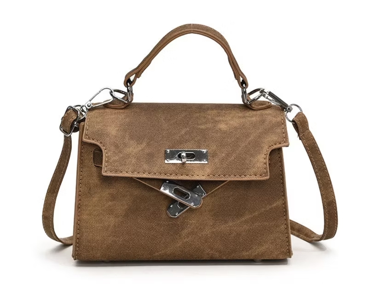 Hermes Kelly Brown Denim Handbag $153