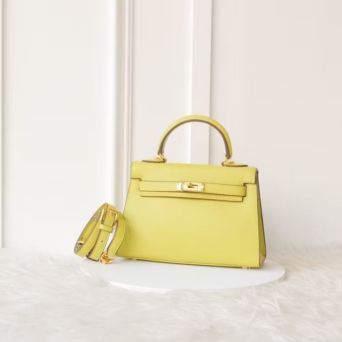 Hermes Yellow Leather Handbag