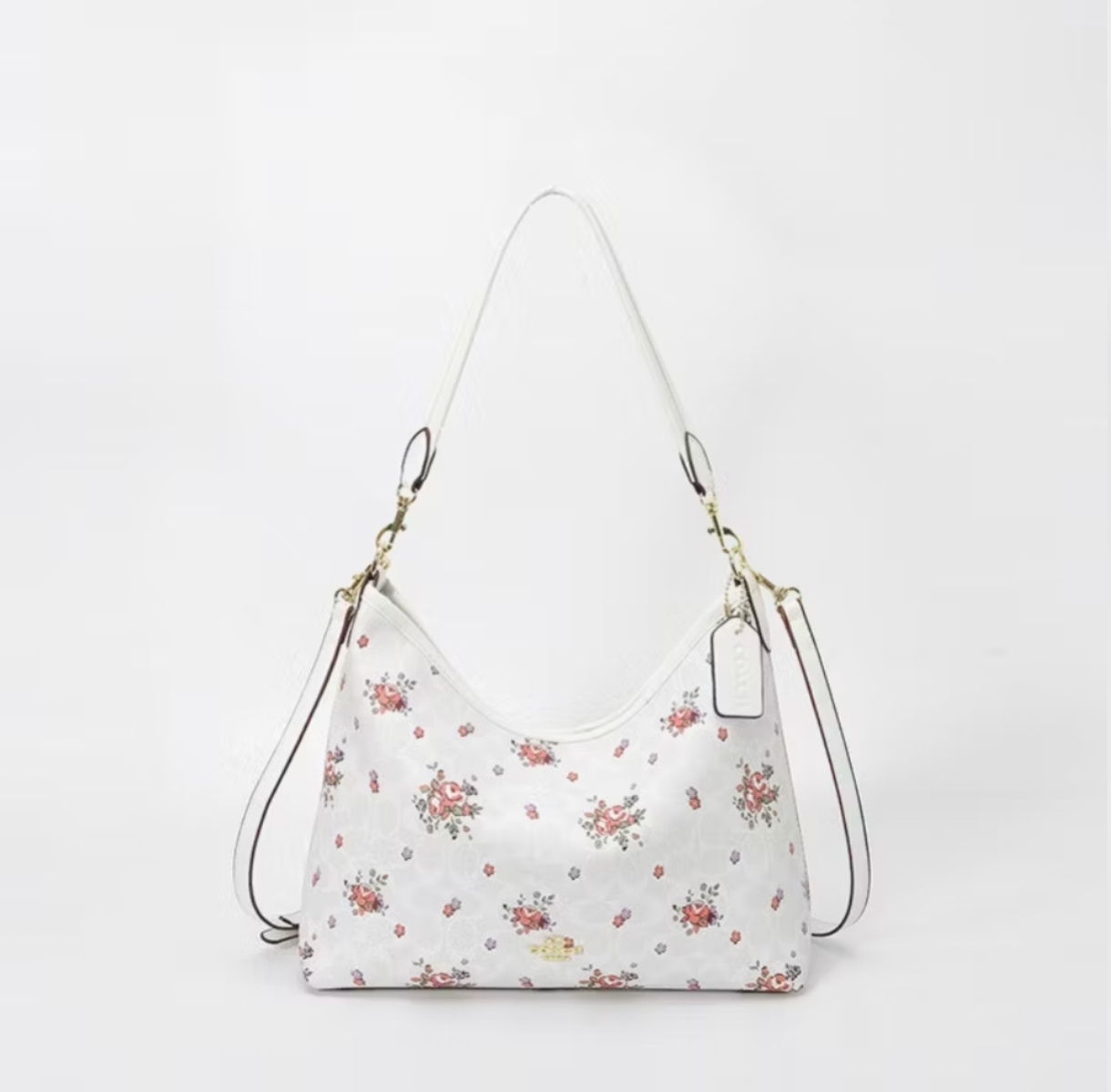 Coach White Floral Shoulder Bag