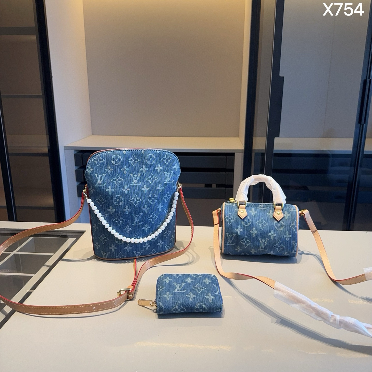 Louis Vuitton Denim Handbag Set