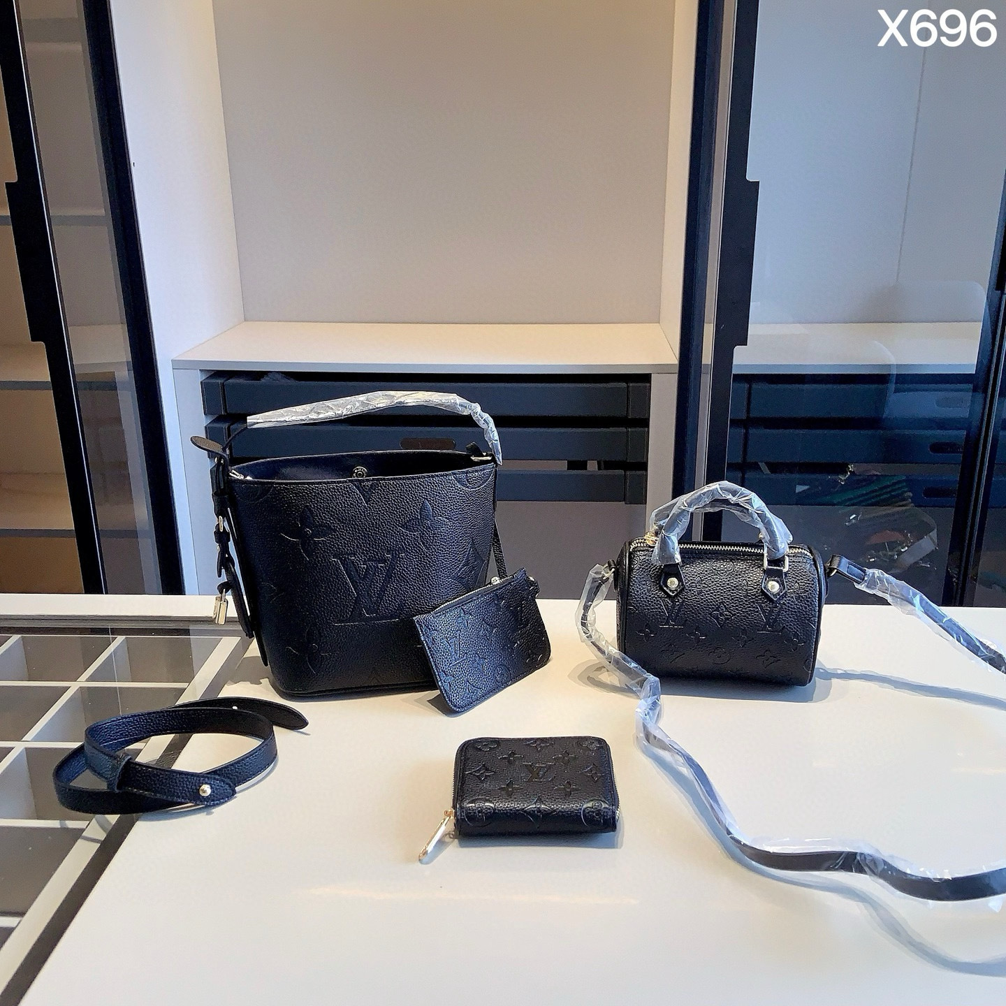 Louis Vuitton Black Monogram Handbag Set