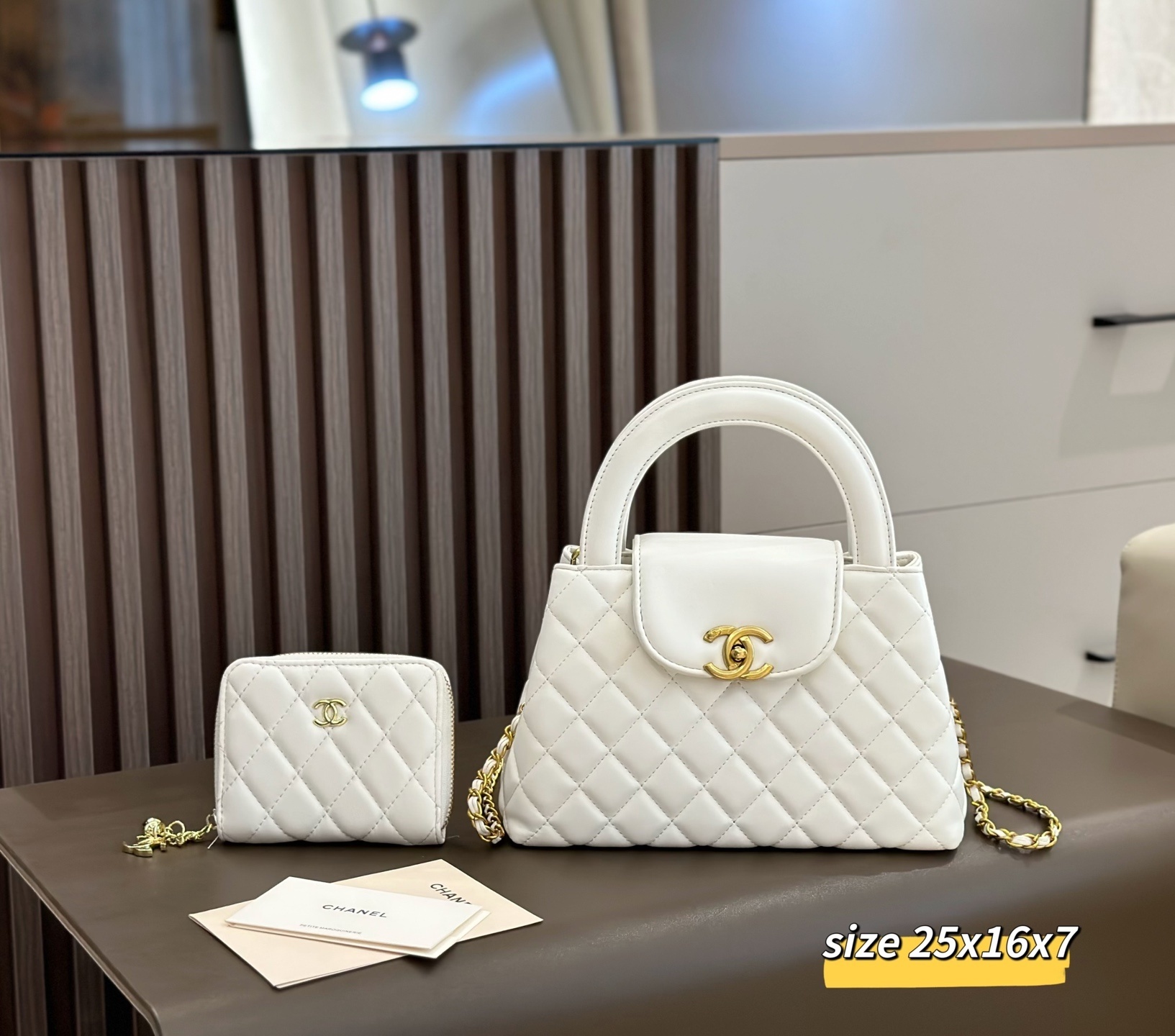 Chanel White Quilted Leather Handbag Set $125