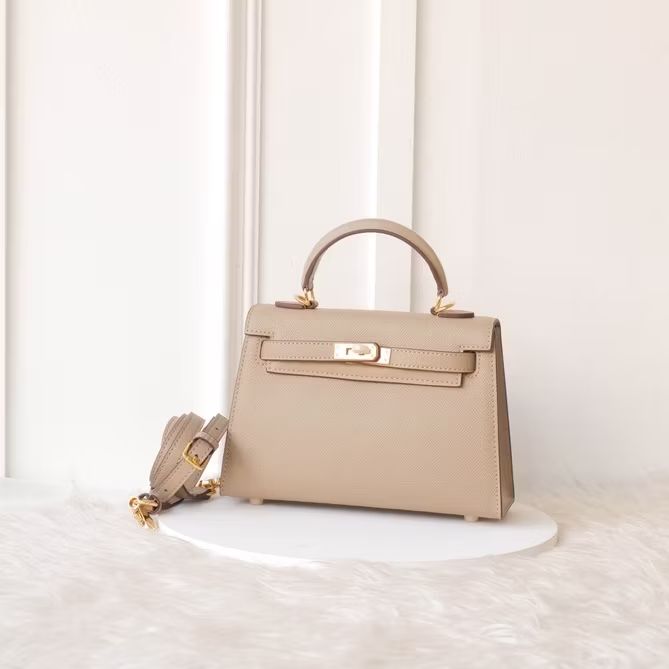 Hermes Beige Leather Handbag
