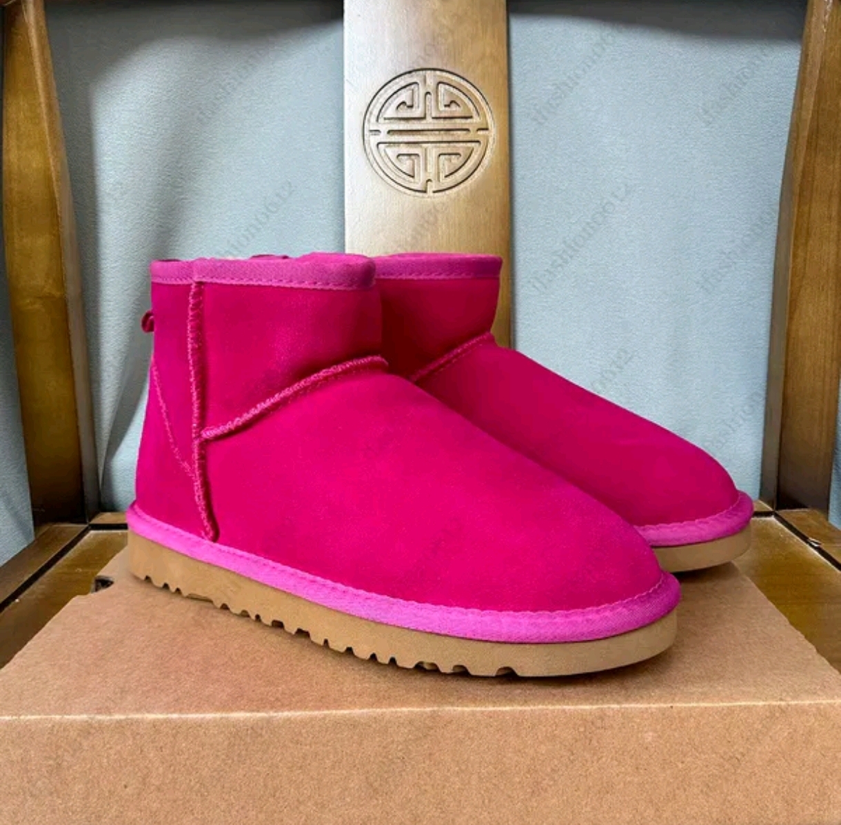 UGG Pink Suede Winter Boots $125