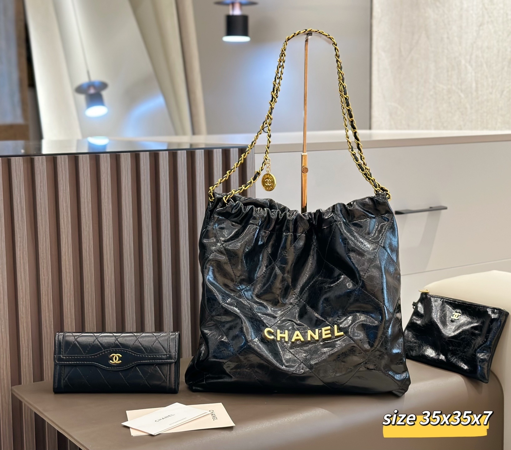 Chanel Black Leather Tote Bag $125