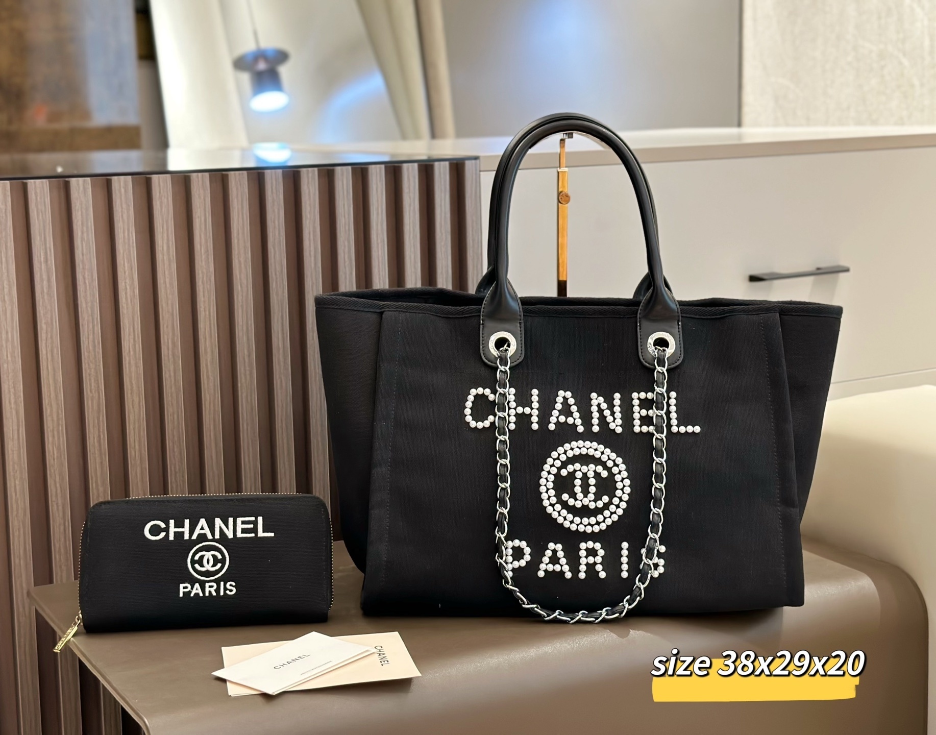 Chanel Paris Black Tote Bag $125