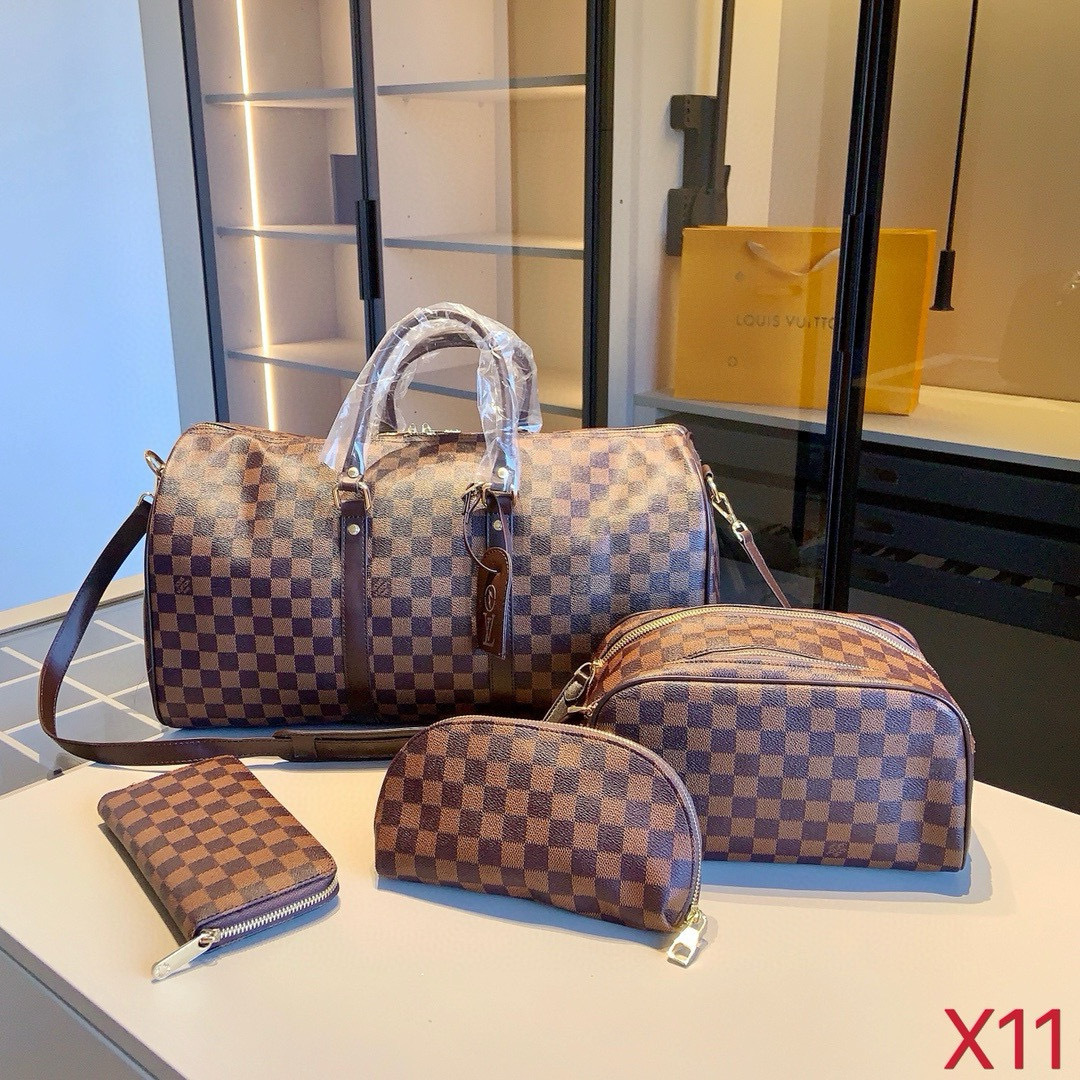 Luxury Checkerboard Travel Bag Set