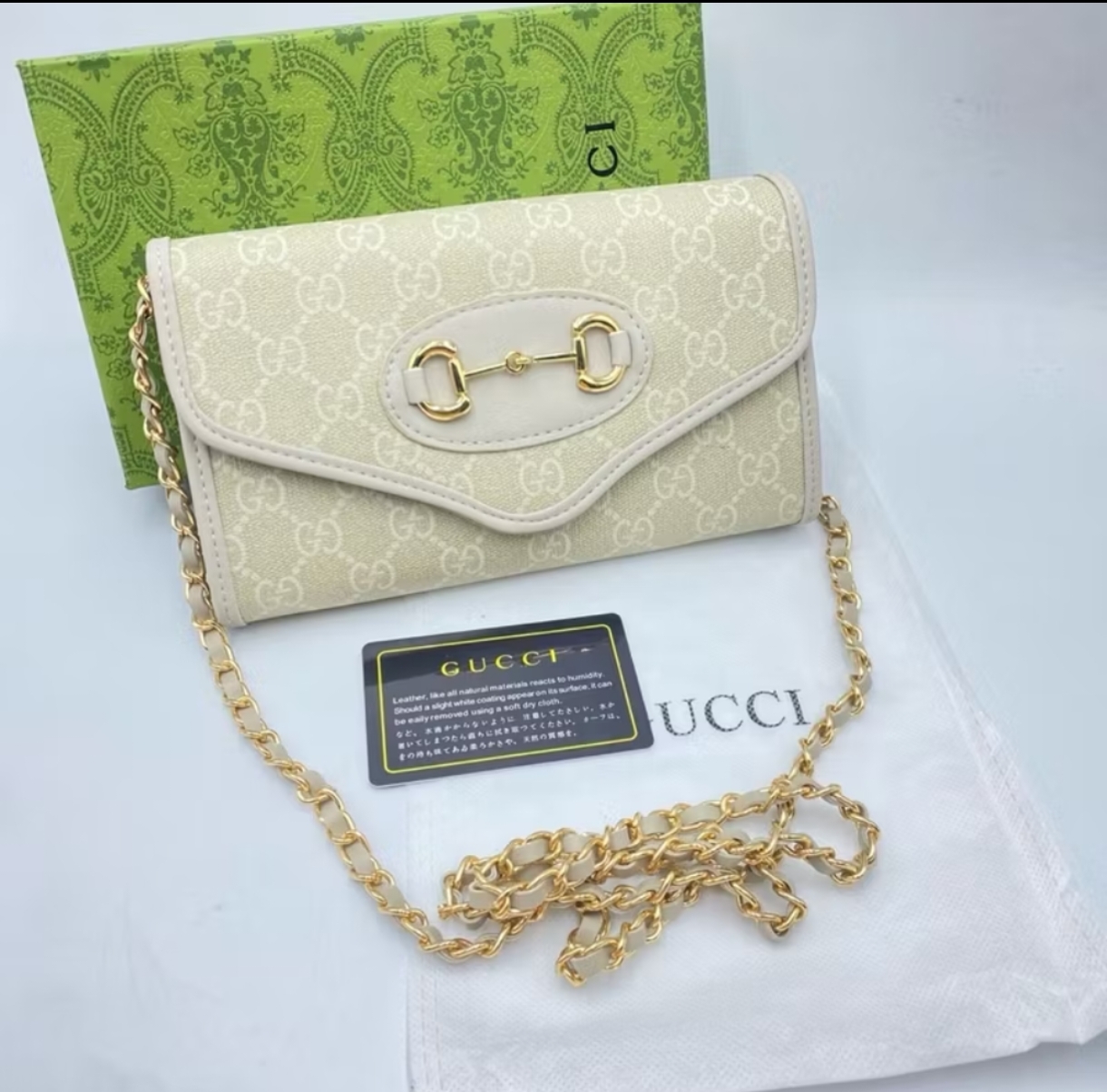 Gucci Beige Leather Shoulder Bag