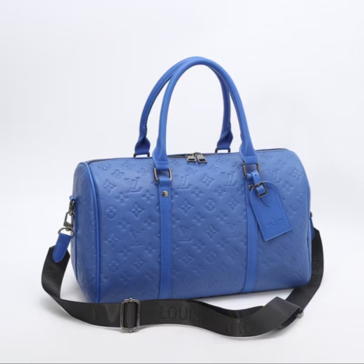 Louis Vuitton Blue Leather Duffel Bag