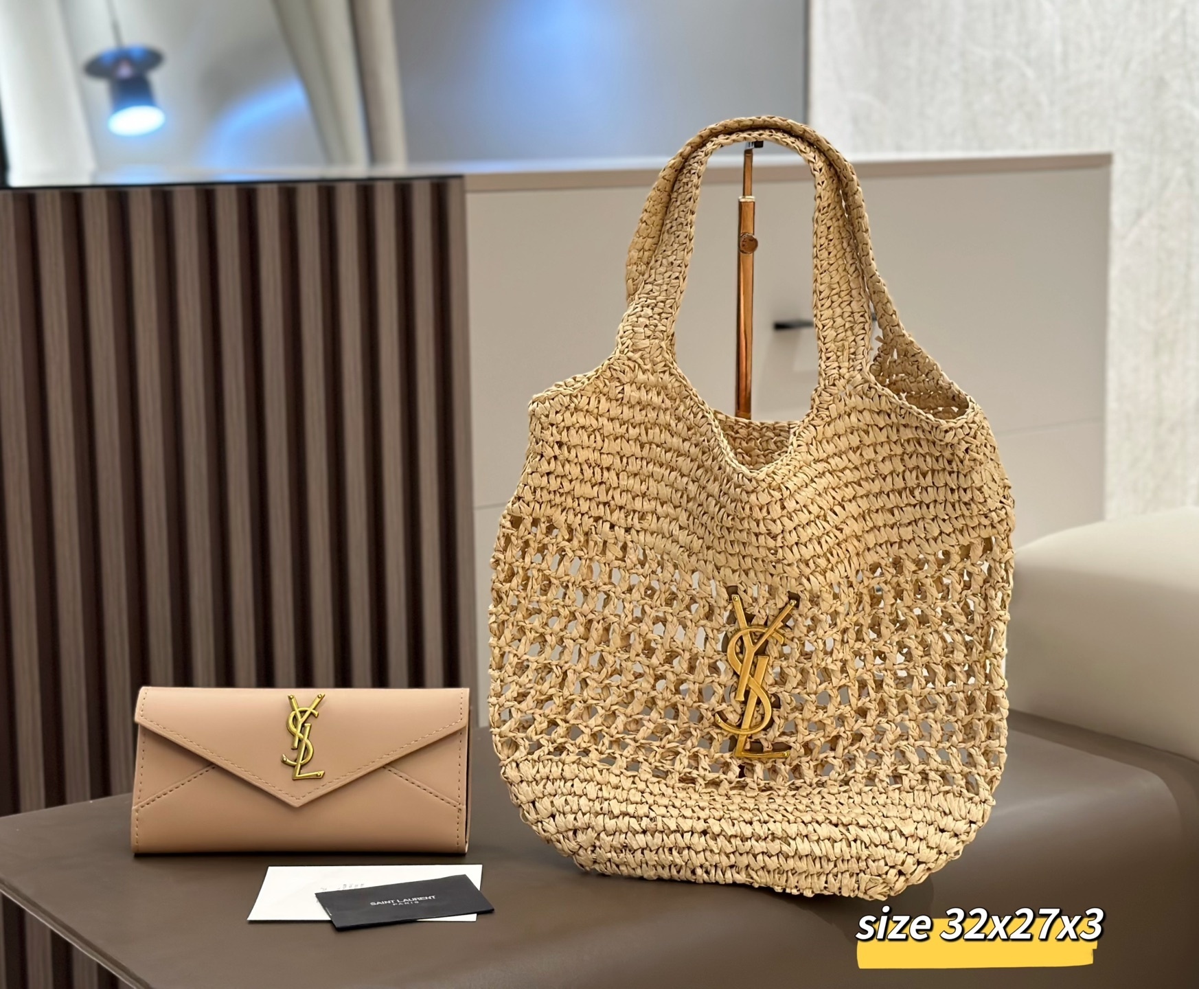 YSL Straw Tote Bag $125