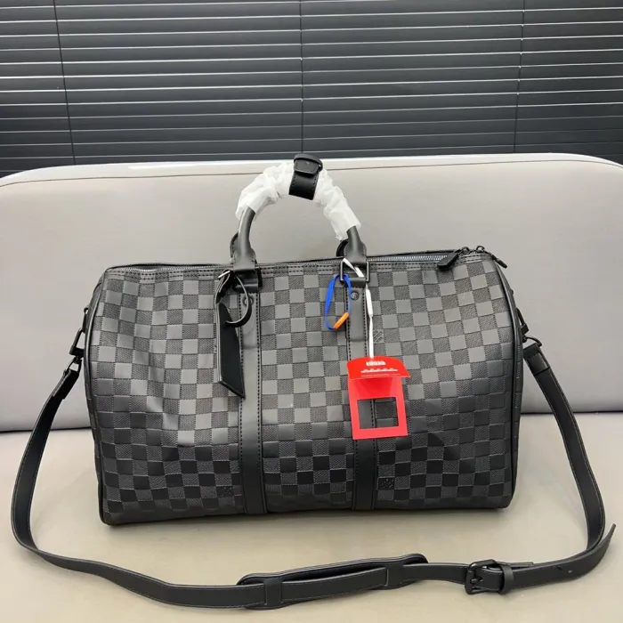 Louis Vuitton Checkered Leather Travel Duffel Bag $200