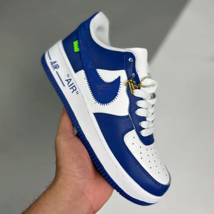 Louis Vuitton Air Force 1 Blue and White Sneakers $200