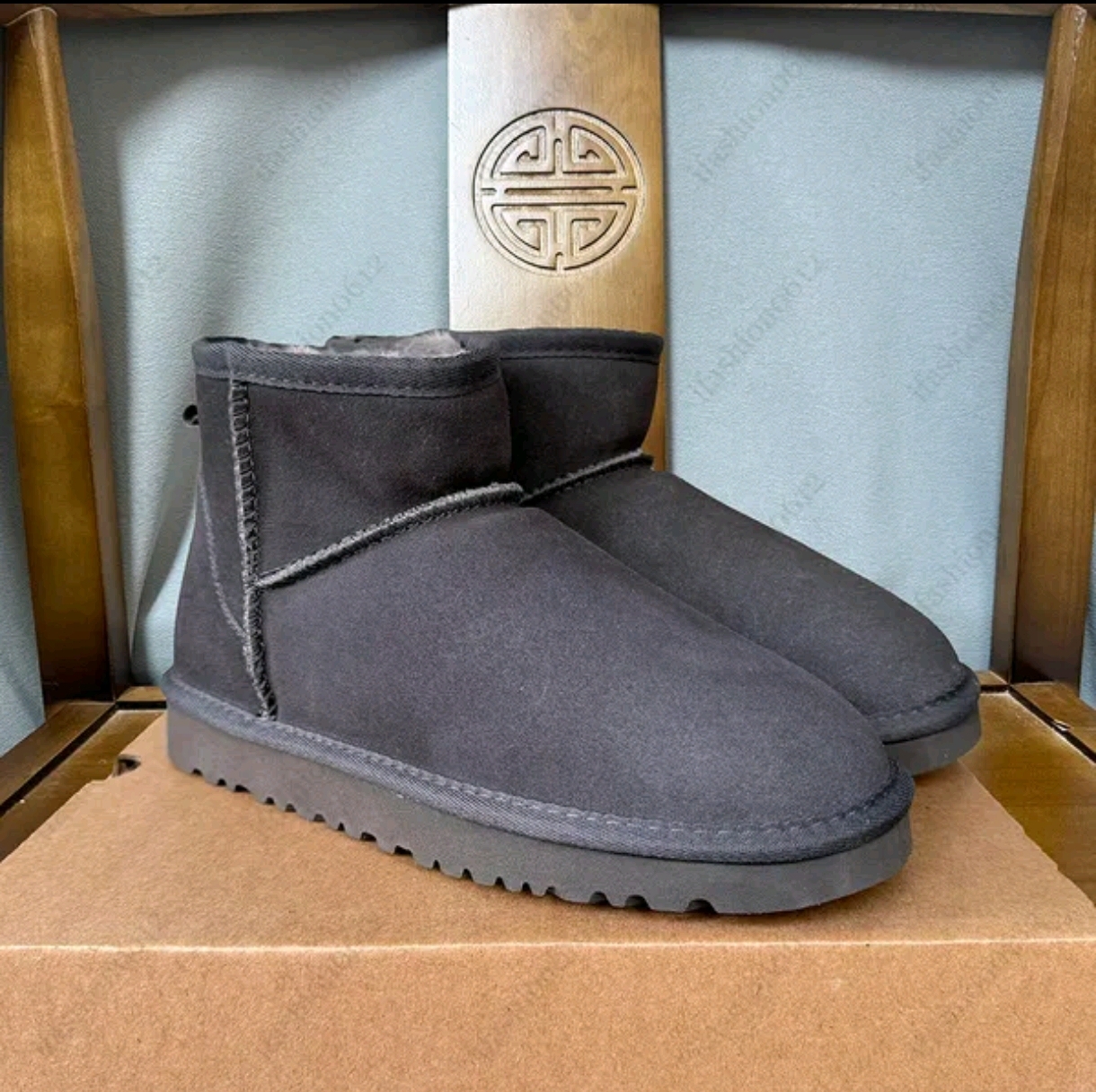 UGG Classic Black Suede Winter Boots