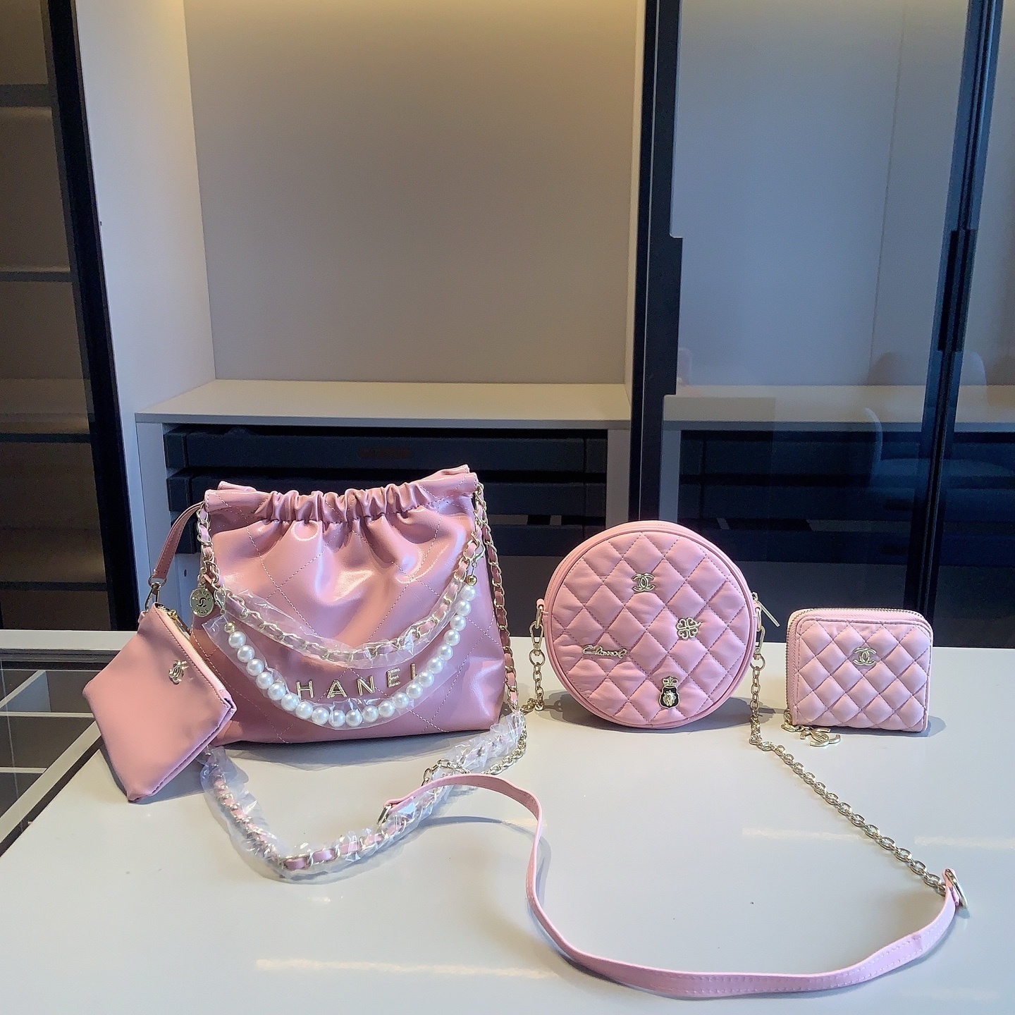Chanel Pink Handbag Set $153.00