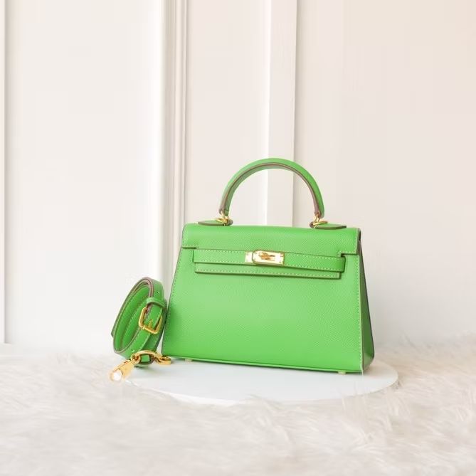 Hermes Green Leather Handbag