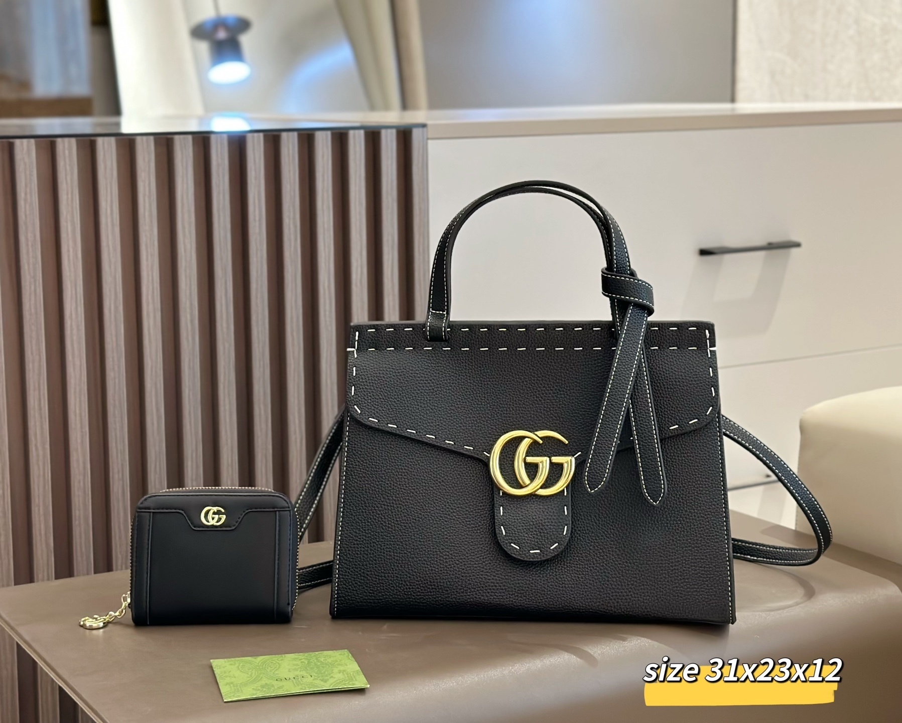 Gucci GG Marmont Black Leather Handbag $125