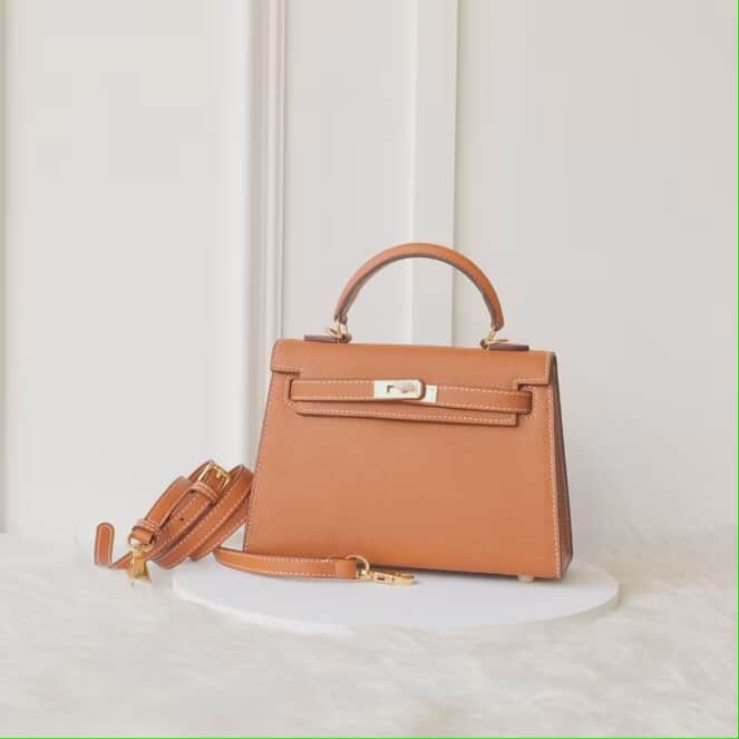 Hermes Classic Tan Leather Handbag