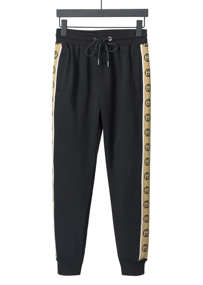 Versace Black Track Suit with Logo Trim $225