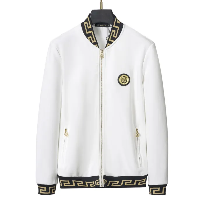 Versace White Velvet Greek Key Tracksuit $225