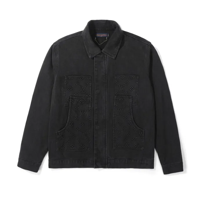 Louis Vuitton Black Denim Jacket and Pants Set $225