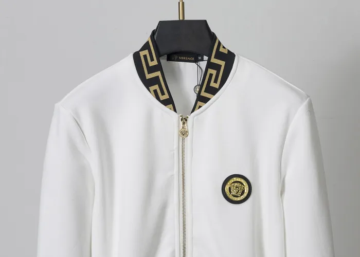 Versace White Velvet Greek Key Tracksuit $225
