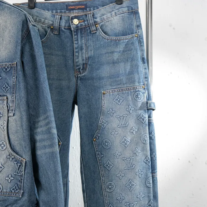 Louis Vuitton Denim Jacket and Jeans Set $225