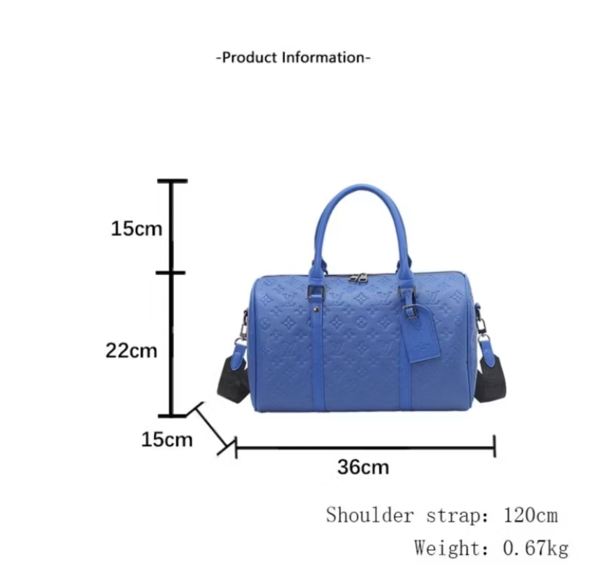 Louis Vuitton Blue Leather Duffel Bag