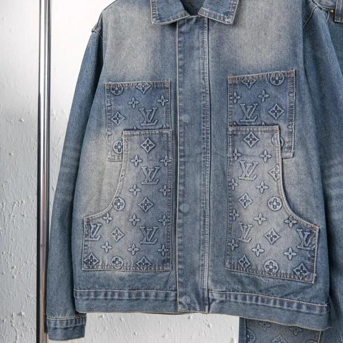 Louis Vuitton Denim Jacket and Jeans Set $225