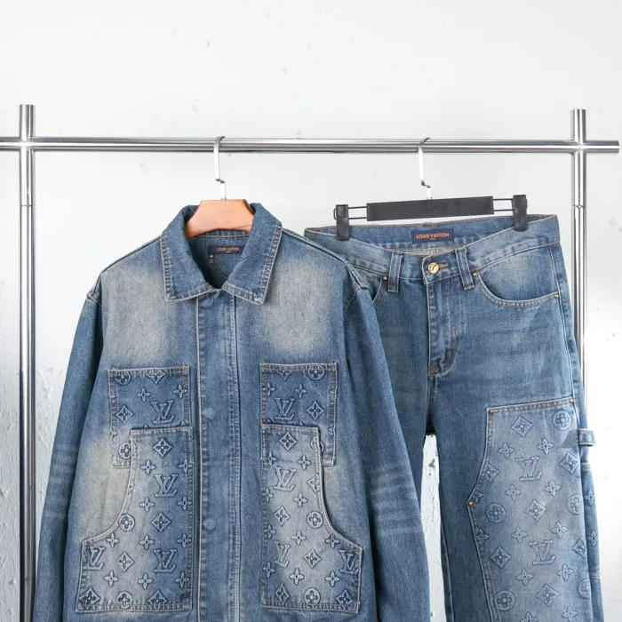 Louis Vuitton Denim Jacket and Jeans Set $225