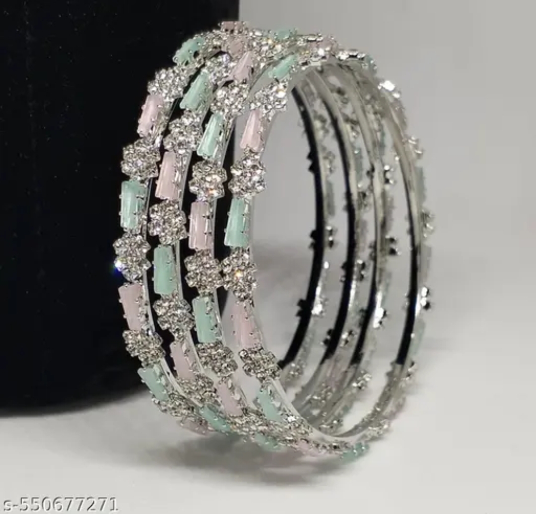 Elegant multicolored AD stone bangles (in 2.4 2.6  2.8 ) size