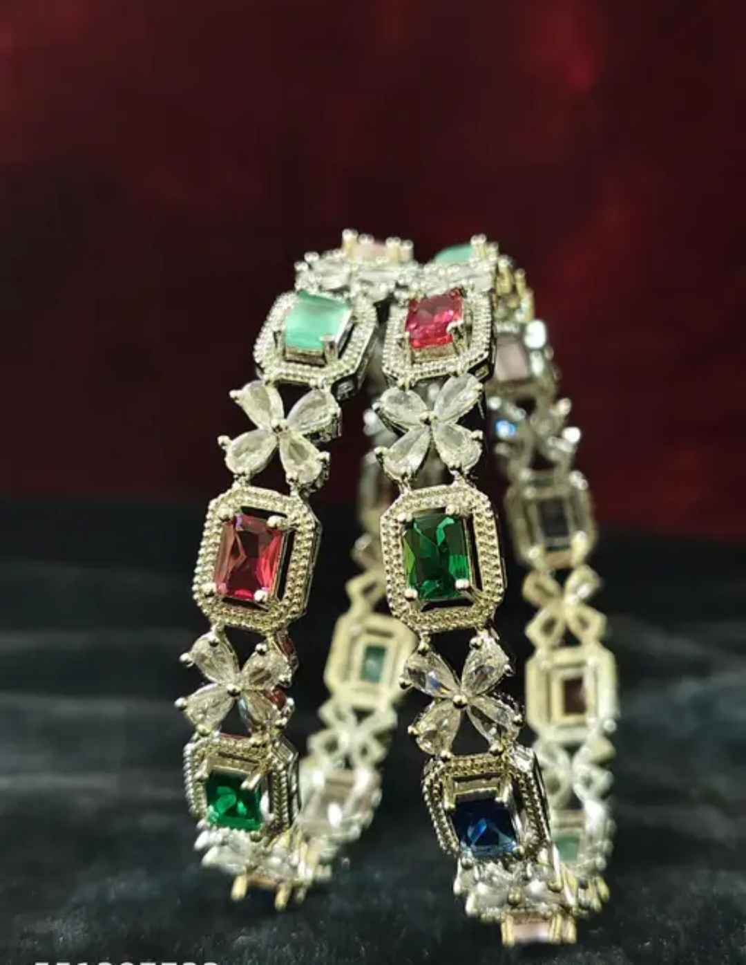 Elegant multicolored AD stone bangles (in 2.4 2.6 2.8 ) size