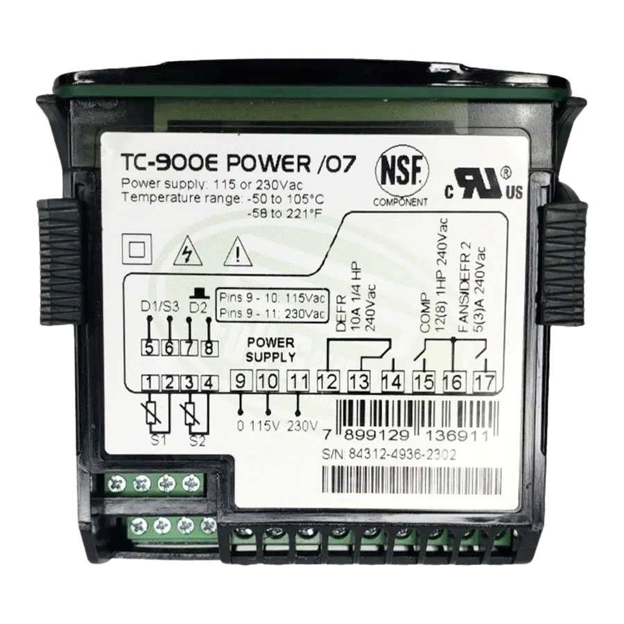 Controlador De Temperatura Full Gauge TC900E POWER Refrigeração e Degelo Bivolt