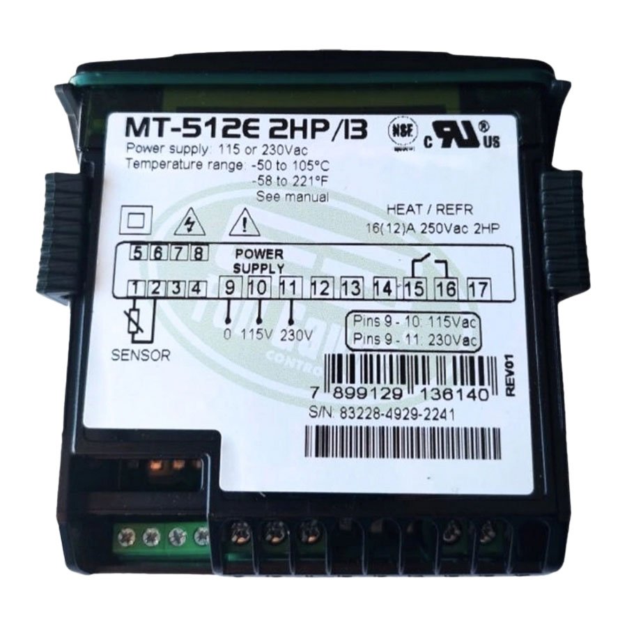 Controlador de Temperatura Digital Full Gauge MT512E 2HP Bivolt