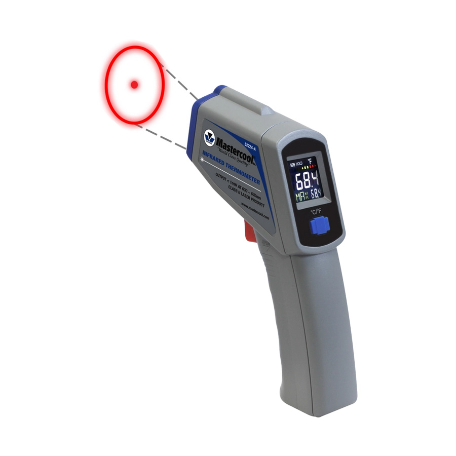 Termômetro infravermelho mira laser -50 °C A 500°C resolução 0.1°F / 0.1°C precisão: ±2°C (4°F) da leitura Mastercool 52224-A