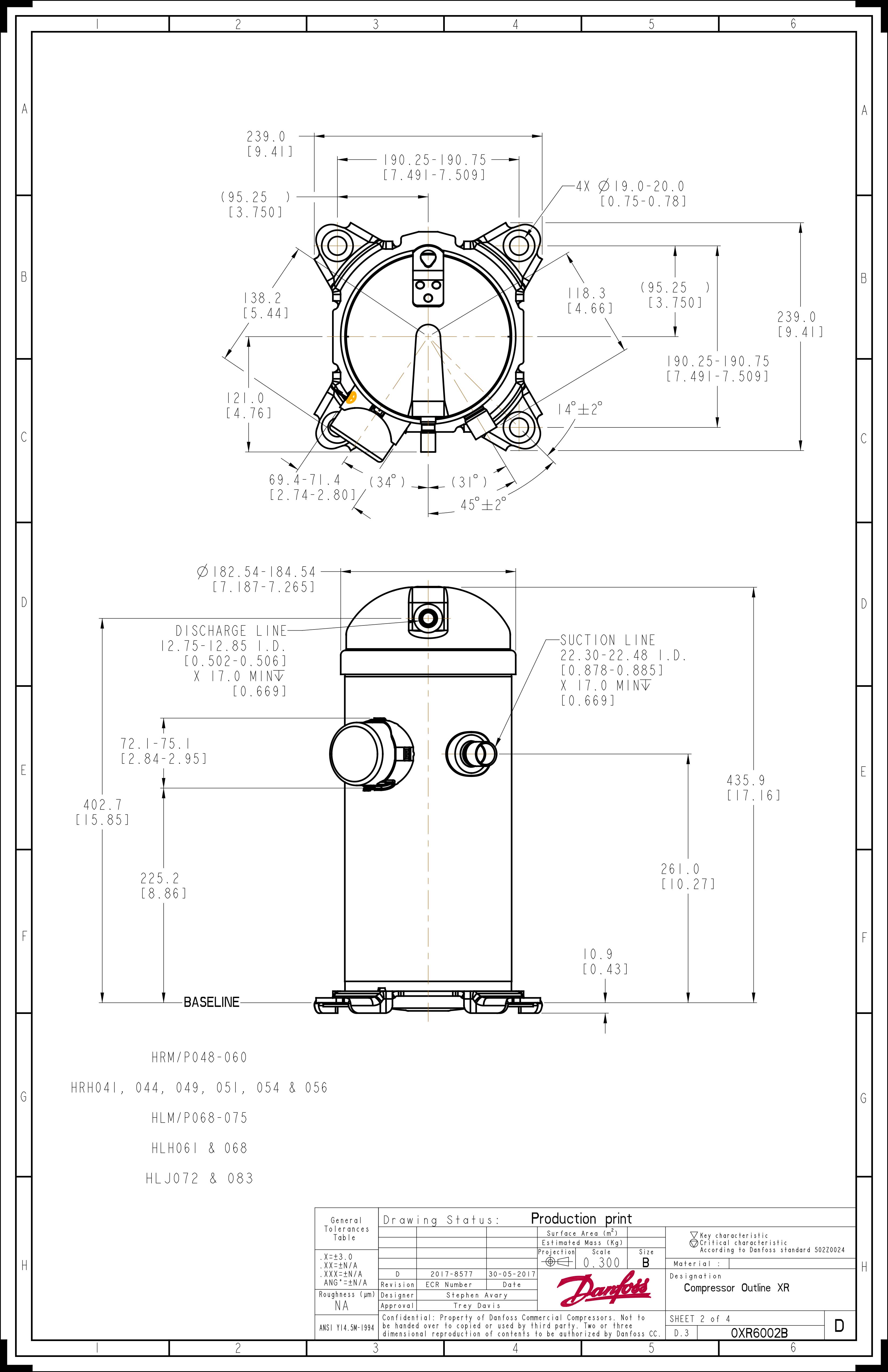 Compressores Scroll HRM060 R22 5TR Danfoss para Ar Condicionado
