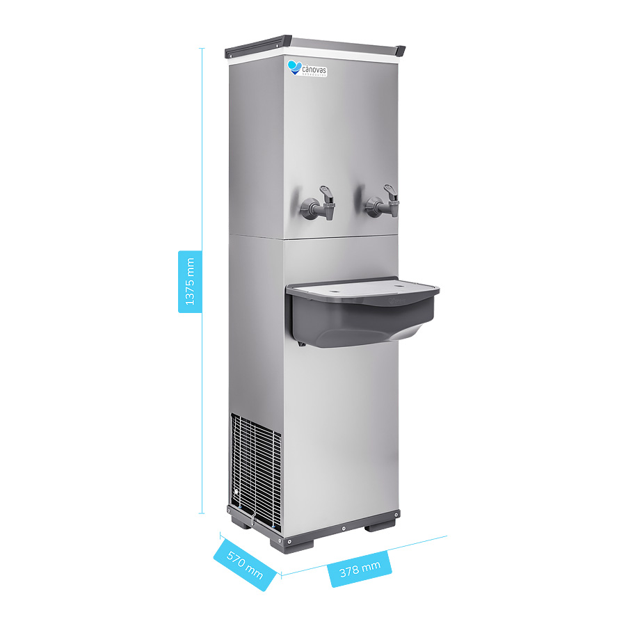 Bebedouro Industrial Cânovas 50L RESIST em Inox com 2 Torneiras (1 natural)