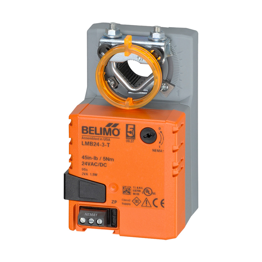 Atuador de damper Belimo LMB24-3-T ON/OFF e Floating de 5Nm com terminal 24Vac