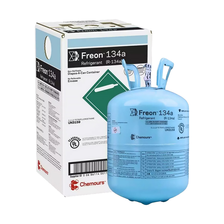 Fluido Gás Refrigerante Chemours Freon R134A 13,62KG ONU3159 Du Pont